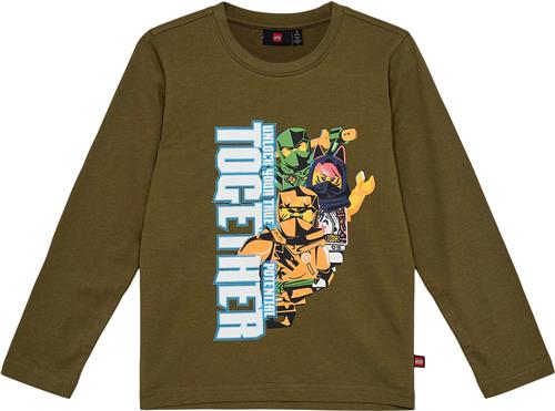 LEGO kidswear/LEGO børnetøj Lwtano 702 T-shirt L/S Str 134 cm - Dark Khaki Bluser hos Magasin