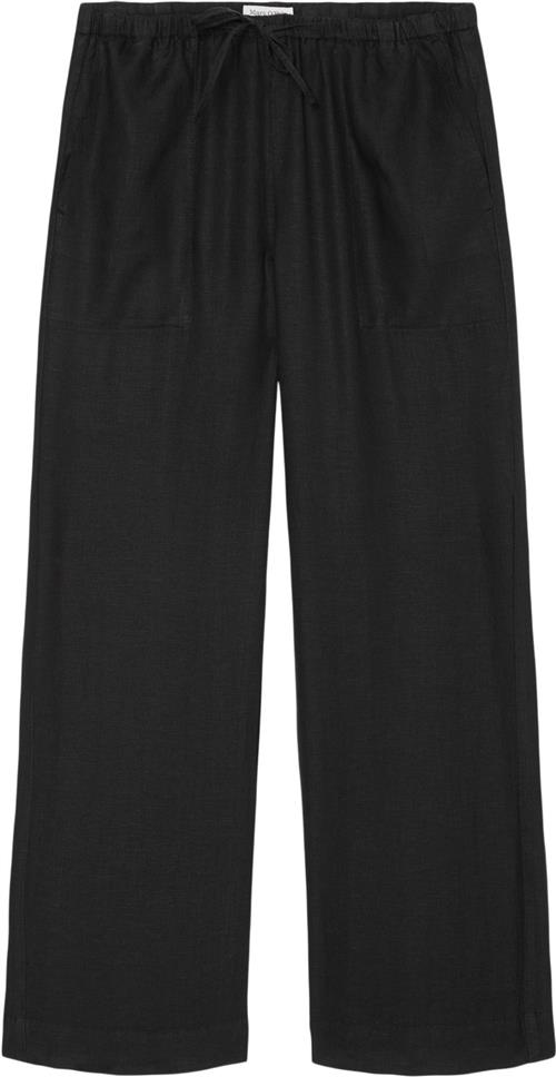 Marc O’Polo Pants, Jogger Style, Straight leg, Kvinde Black Bukser Med Brede Ben Str 34 - hos Magasin