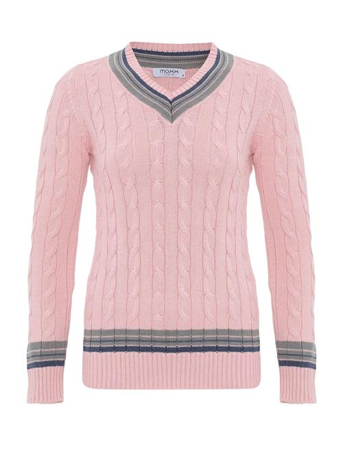 Se Moxx Paris Pullover 'Aldonsa'  mørkeblå / mørkegrøn / pink ved About You