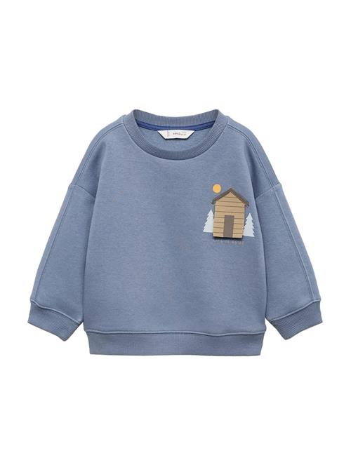 Se MANGO KIDS Sweatshirt 'HOME'  opal / pastelblå / brokade / mørkegul ved About You