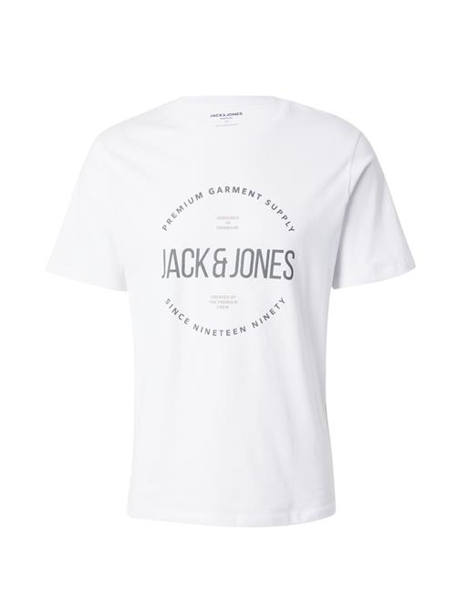 JACK & JONES Bluser & t-shirts 'JPRBLAASTON'  mørkegrå / hvid