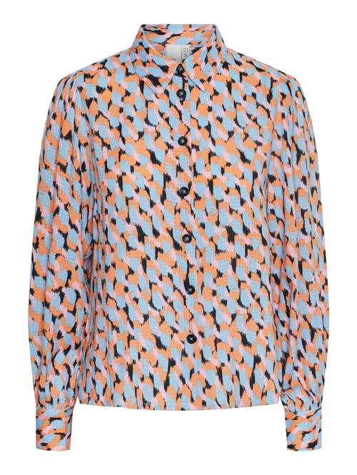 Y.A.S Bluse 'MELIPO'  lyseblå / orange / lys pink / sort