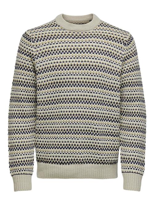 Only & Sons Pullover 'ONSMusa'  beige / grå / gran / hvid