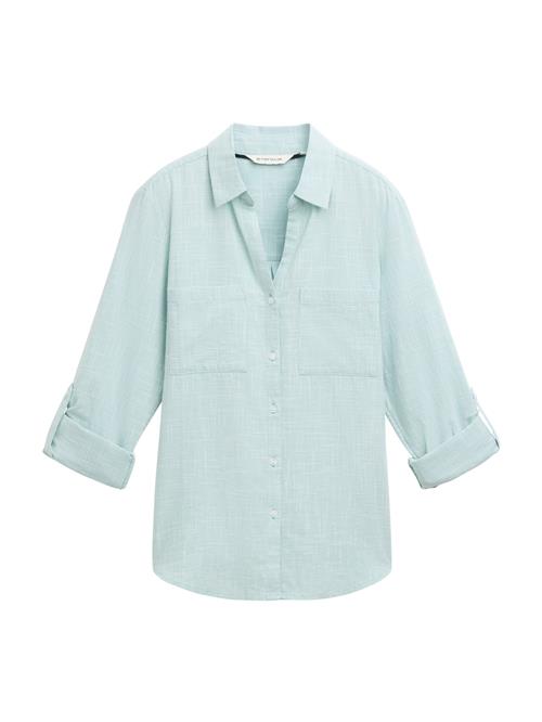 TOM TAILOR Bluse  aqua / offwhite