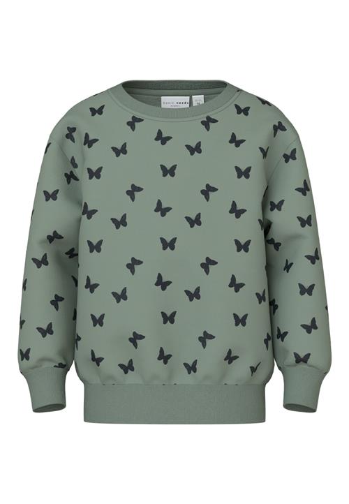 NAME IT Sweatshirt 'DAVINA'  grøn / sort