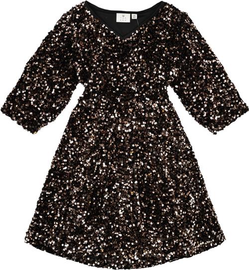 The New Tnmarlin Sequin S_S Dress Str 110-116 cm/5-6 år - Black Beauty Kjoler hos Magasin