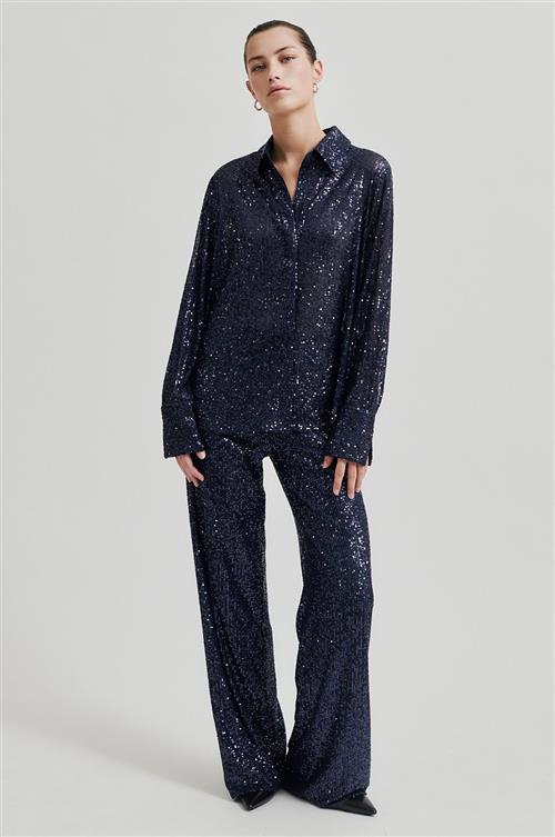 Second Female Moonshine Trousers Kvinde Night Sky Bukser Str L - hos Magasin