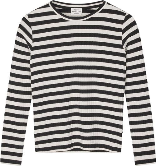 Mads Nørgaard - Copenhagen 5x5 Classic Stripe Talika Top Str 12 år - Sort Og Hvid Stribet Bluser hos Magasin