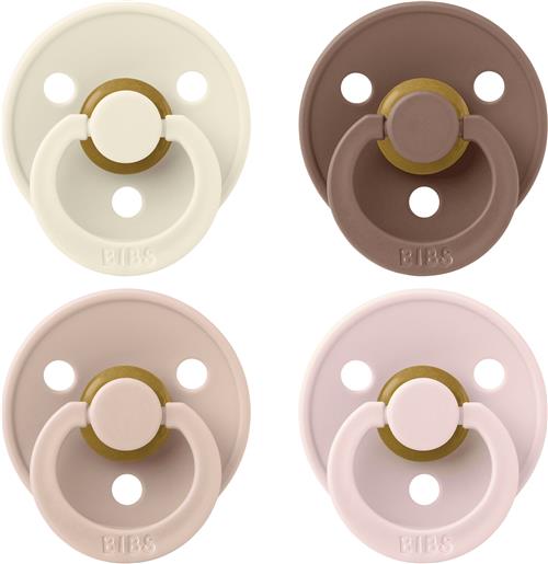 BIBS Bibs Pacifier Colour 4 Pack Latex Size 1 Ivory/blush/woodchu Size 1 - Håraccessories hos Magasin