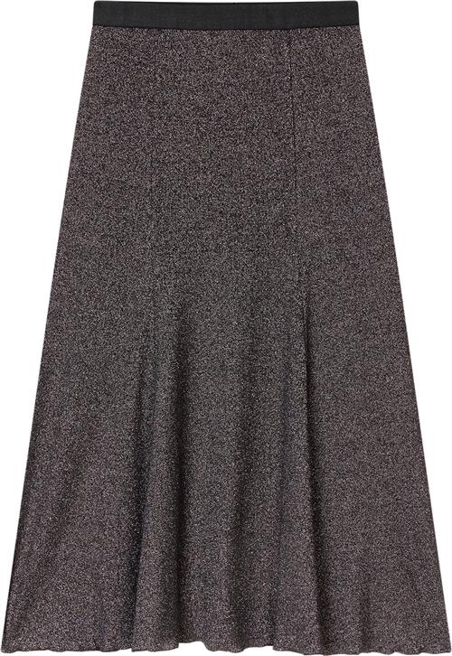 Mads Nørgaard - Copenhagen 2x2 Lurex Saga Skirt Kvinde Sort Midi Nederdele Str XS - hos Magasin