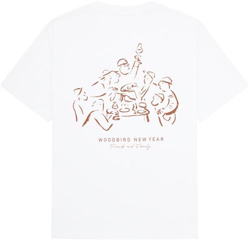 Se Woodbird Wbbaine Family Tee Mand White Kortærmede T-shirts Str L - hos Magasin ved Magasin