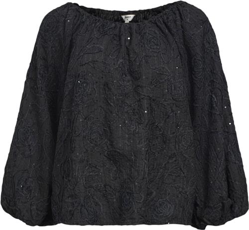 Object Objfara LO L/S TOP 135 Kvinde Black Toppe Loose Fit Str 40 - hos Magasin