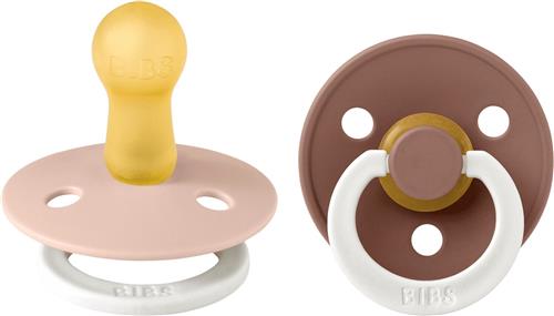 BIBS Bibs Pacifier Colour 2 Pack Latex Size 2 Blush Glow/woodchuc Size 2 - Håraccessories hos Magasin