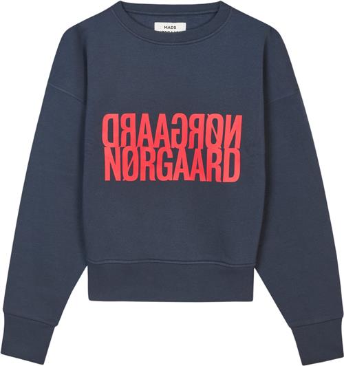 Se Mads Nørgaard - Copenhagen Organic Sweat Tilvina Sweatshirt Kvinde Blå Langærmede Bluser Str XS - hos Magasin ved Magasin