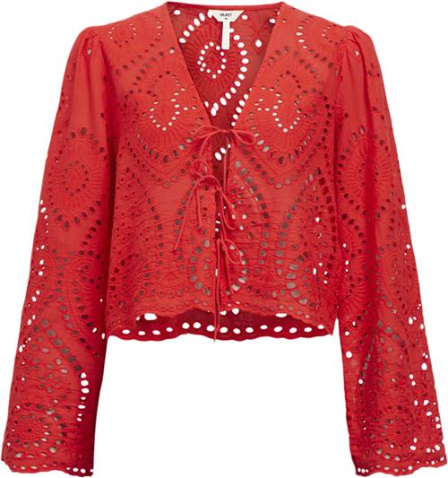 Object Objtugi L/S TIE TOP E DIV Kvinde Flame Scarlet Toppe Str 34 - hos Magasin