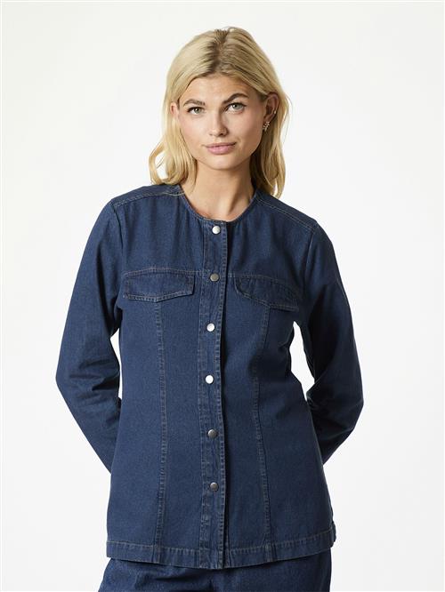 Se Neo Noir Annie Denim Blouse Kvinde Dark Blue Langærmede Bluser Str 44 Denim - hos Magasin ved Magasin