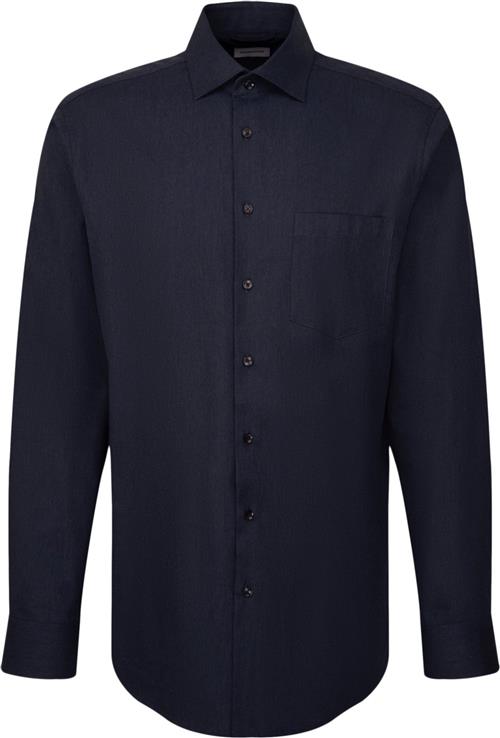 Seidensticker Flannel Shirt Regular Long Sleeve Kentcollar Uni Mand Blue Langærmede Skjorter Str 46 - Bomuld hos Magasin