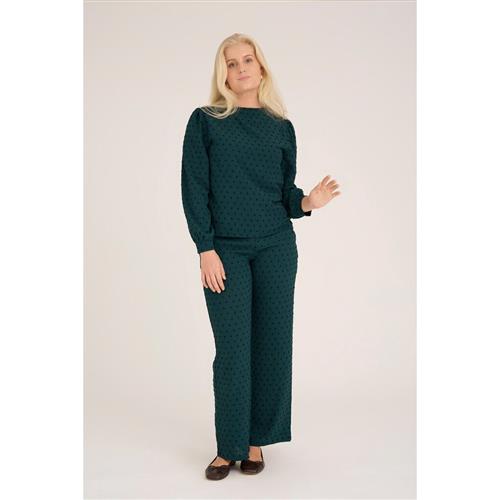 A-VIEW Sif Long Sleeve Blouse Kvinde Dark Green Langærmede Bluser Str 44 - hos Magasin