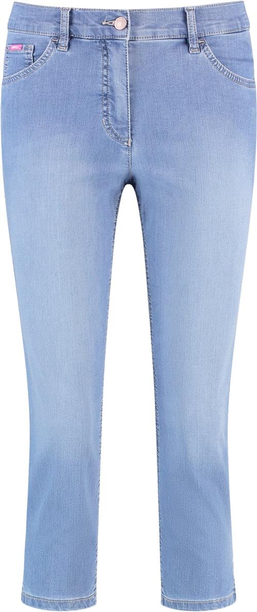 Gerry Weber Pant Leisure Cropped Kvinde Blue Denim With Use Capri Bukser Str 42R - Denim hos Magasin