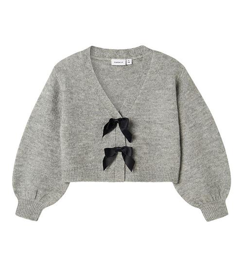 Se Name It Cardigan - Strik - NkfRina - Grey Melange ved KidsWorld