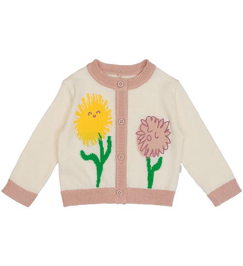 Se Stella McCartney Kids Cardigan - Strik - Hvid/Rosa m. Blomster ved KidsWorld