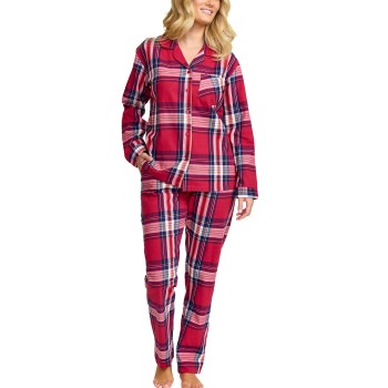 Damella Cotton Flannel Pyjamas Rød Mønster  bomuld XX-Large Dame