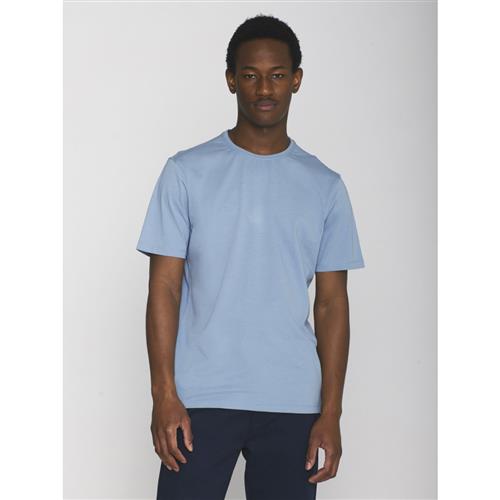 Se Knowledge Cotton Apparel Agnar Basic Tshirt - Regenerative Organic Certified™ - Gots/vegan Mand Asley Blue Kortærmede T-shirts Str M - Bomuld hos Maga ved Magasin