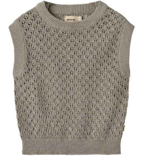 Wheat Vest - Strik - Saga - Warm Grey Melange m. HulmÃ¸nster
