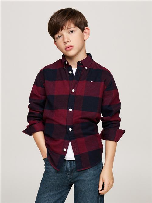 Tommy Hilfiger Flanel Check Shirt Str 8 - Red Check Skjorter hos Magasin