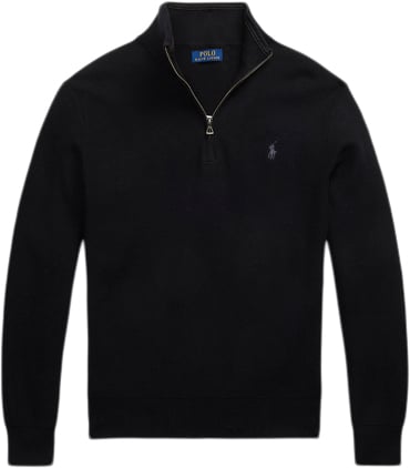 Se Polo Ralph Lauren 32/2 Cottonlsl-plo Mand Polo Black/tonal Pp Langærmede Poloer Str XS - hos Magasin ved Magasin