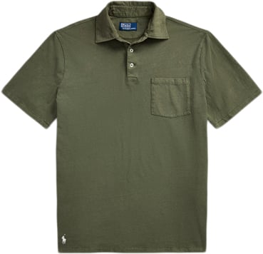 Polo Ralph Lauren Cotton Linenssl-psh Mand Thermal Green Kortærmede Poloer Str XL - hos Magasin