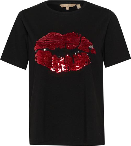 Culture Cufora Gith Tshirt Kvinde Black W/red Kortærmede T-shirts Str XS - hos Magasin