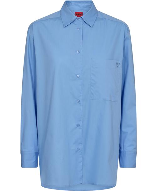 Se HUGO The Oversize Shirt Kvinde Light/pastel Blue Langærmede Bluser Str 40 - hos Magasin ved Magasin