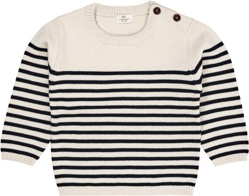 Copenhagen Colors Knitted Striped Sailor Jumper Kvinde Cream/navy Sweaters Str 92 - Bomuld hos Magasin