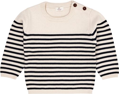 Copenhagen Colors Knitted Striped Sailor Jumper Kvinde Cream/navy Sweaters Str 116 - Bomuld hos Magasin