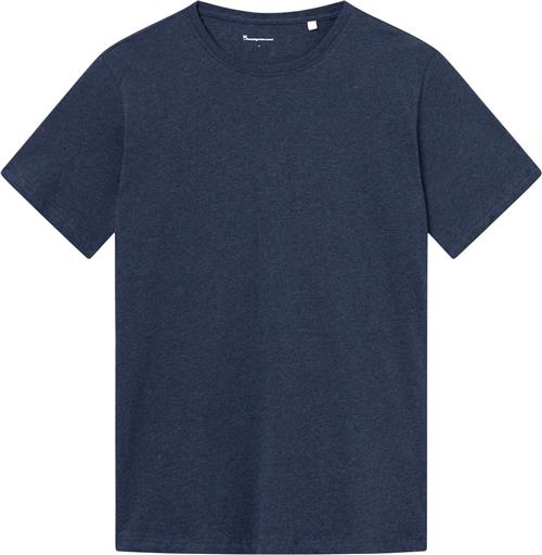 Se Knowledge Cotton Apparel Agnar Basic Tshirt - Regenerative Organic Certified™ - Gots/vegan Mand Insigna Blue Melange Kortærmede T-shirts Str S - hos M ved Magasin