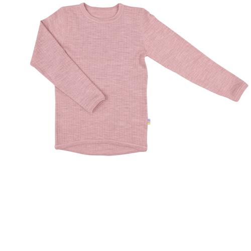 Se Joha Langærmet Uld-T-shirt Old Rose | Lyserød | 130 cm ved Babyshop