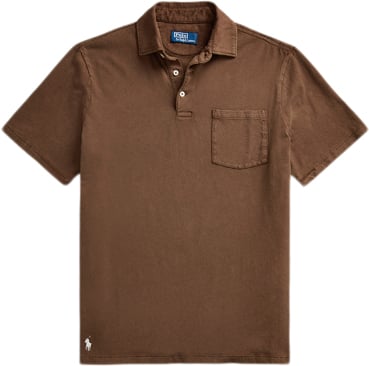 Polo Ralph Lauren Cotton Linenssl-psh Mand Chocolate Mousse Kortærmede Poloer Str XL - hos Magasin