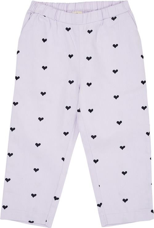 Copenhagen Colors Twill Heart Pants Kvinde Lavender/navy Bukser Str 92 - Bomuld hos Magasin