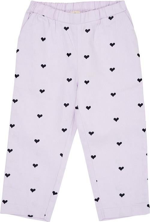 Copenhagen Colors Twill Heart Pants Kvinde Lavender/navy Bukser Str 116 - Bomuld hos Magasin