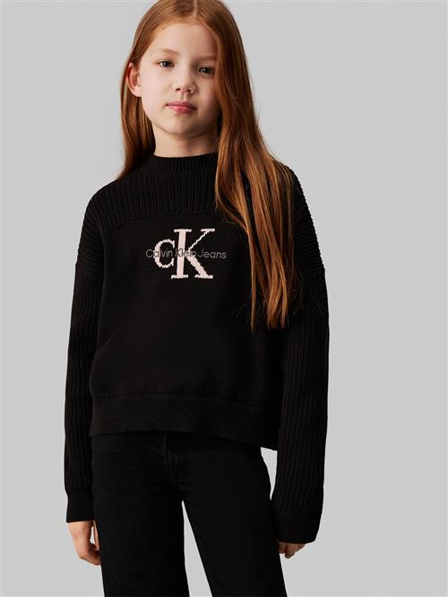 Calvin Klein Monologo Sweater Str 12 - Ck Black Sweatshirts hos Magasin