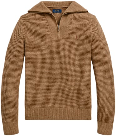 Polo Ralph Lauren Cotton Woollsl-plo Mand Brown Sugar Melange Langærmede Poloer Str L - hos Magasin