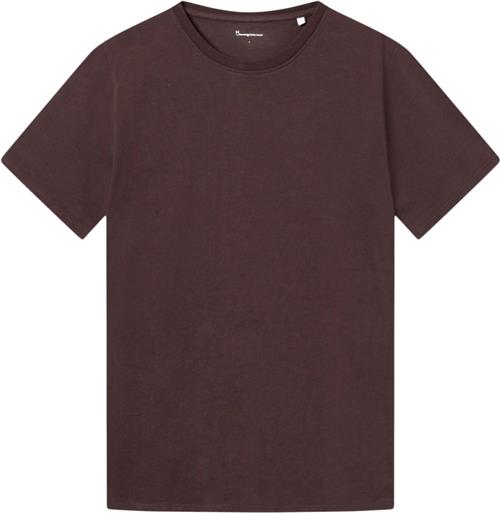 Knowledge Cotton Apparel Basic Tshirt - Gots/vegan Mand Deep Mahogany Kortærmede T-shirts Str M - hos Magasin