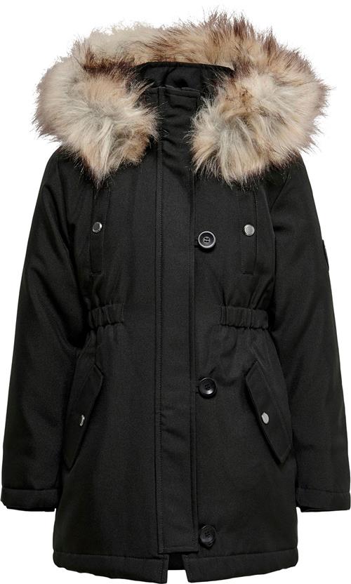 ONLY Kogiris FUR Parka OTW Noos Str 158 - Sort Vinterjakker hos Magasin