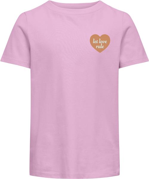 Se ONLY Kogsenna S/S Heart TOP BOX JRS Str 134/140 - Begonia Pink/love Kortærmede T-shirts Bomuld hos Magasin ved Magasin