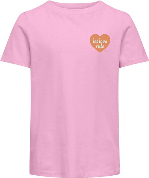 Se ONLY Kogsenna S/S Heart TOP BOX JRS Str 158/164 - Begonia Pink/love Kortærmede T-shirts Bomuld hos Magasin ved Magasin