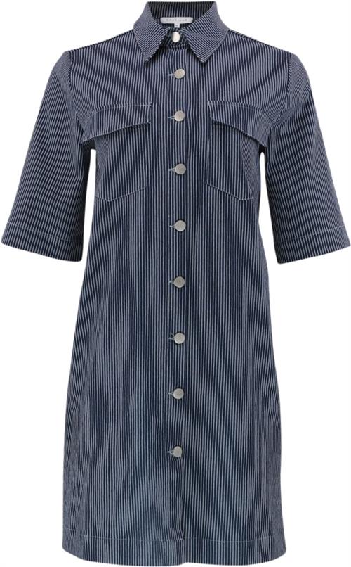 CONTINUE Kajsa Striped Dress Kvinde Denim Midi Kjoler Str XS - Denim hos Magasin