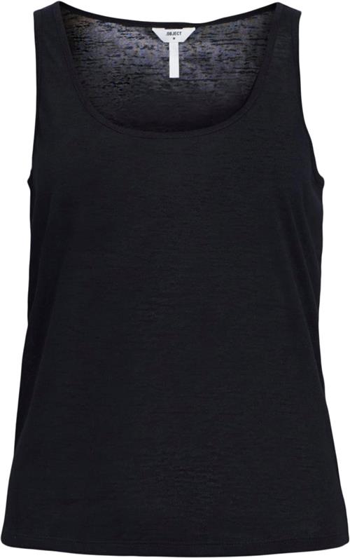 Object Objtessi Slub LO Strap TOP DIV Kvinde Black Tanktoppe Str S - hos Magasin