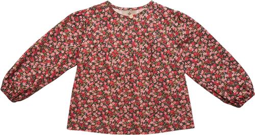 Huttelihut Blouse LS Made w Liberty Fabri Str 128 Piger - Nectar Red Bluser hos Magasin