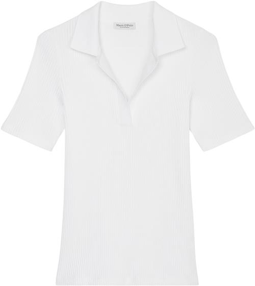 Se Marc O’Polo Polo Shirt, Short Sleeve, Flatknit Kvinde White Kortærmede T-shirts Str XL - hos Magasin ved Magasin